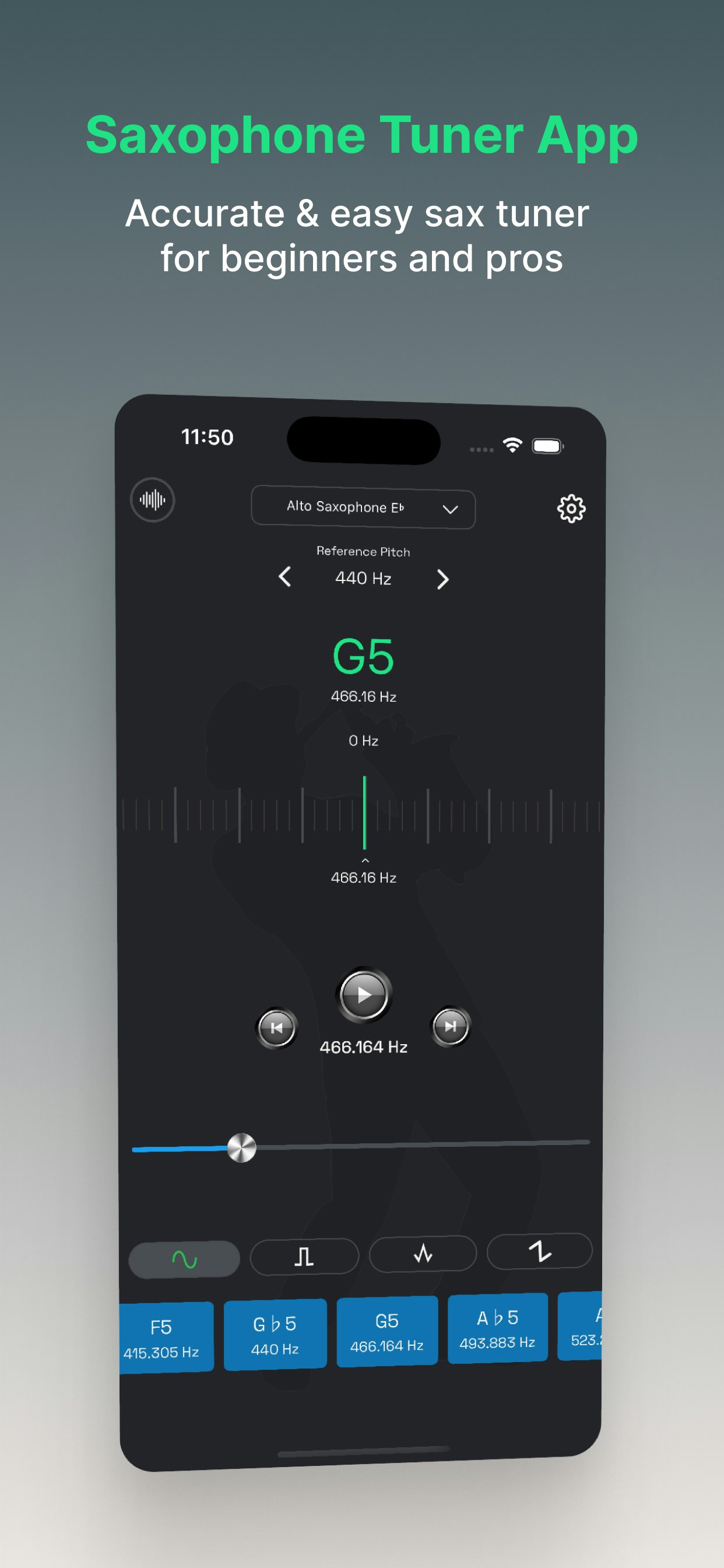 Saxophone Tuner - Hz Generator media 1