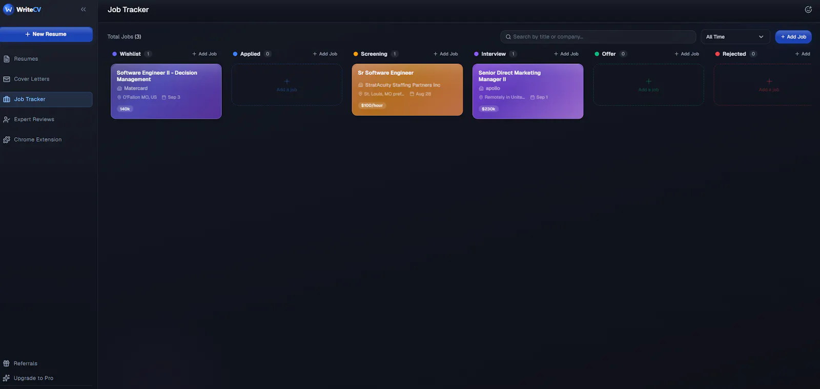 WriteCV screenshot 3