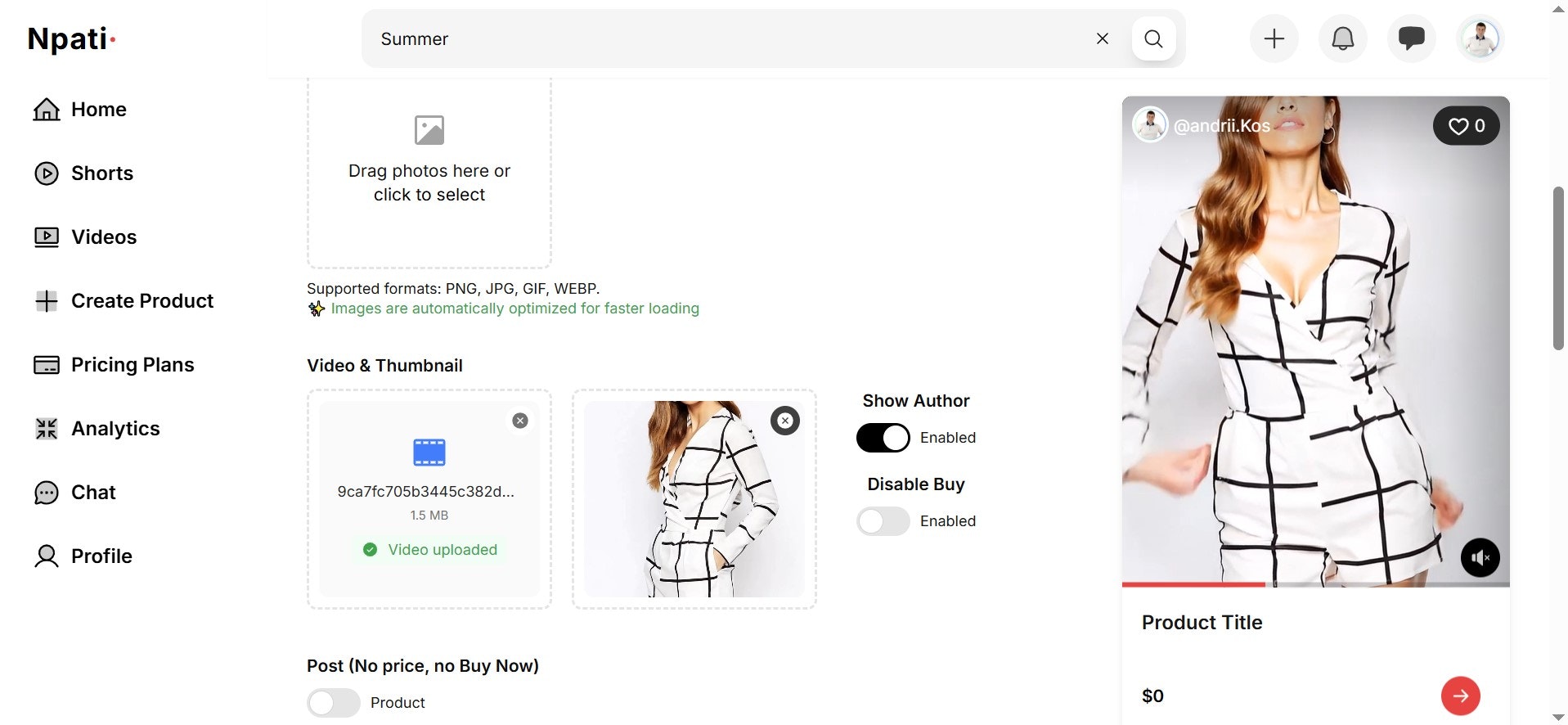 Npati Marketplace - Screenshot 4 showing product features and functionality