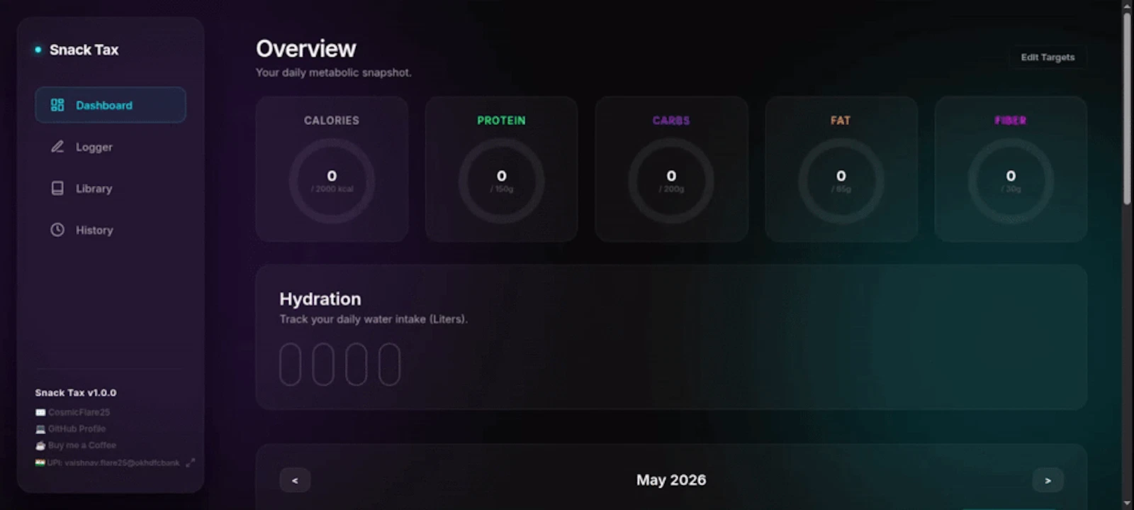 SnackTax: Offline Opnsrc Calorie Tracker screenshot 1 (video preview)