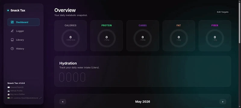 SnackTax: Offline Opnsrc Calorie Tracker screenshot 1 (video preview)