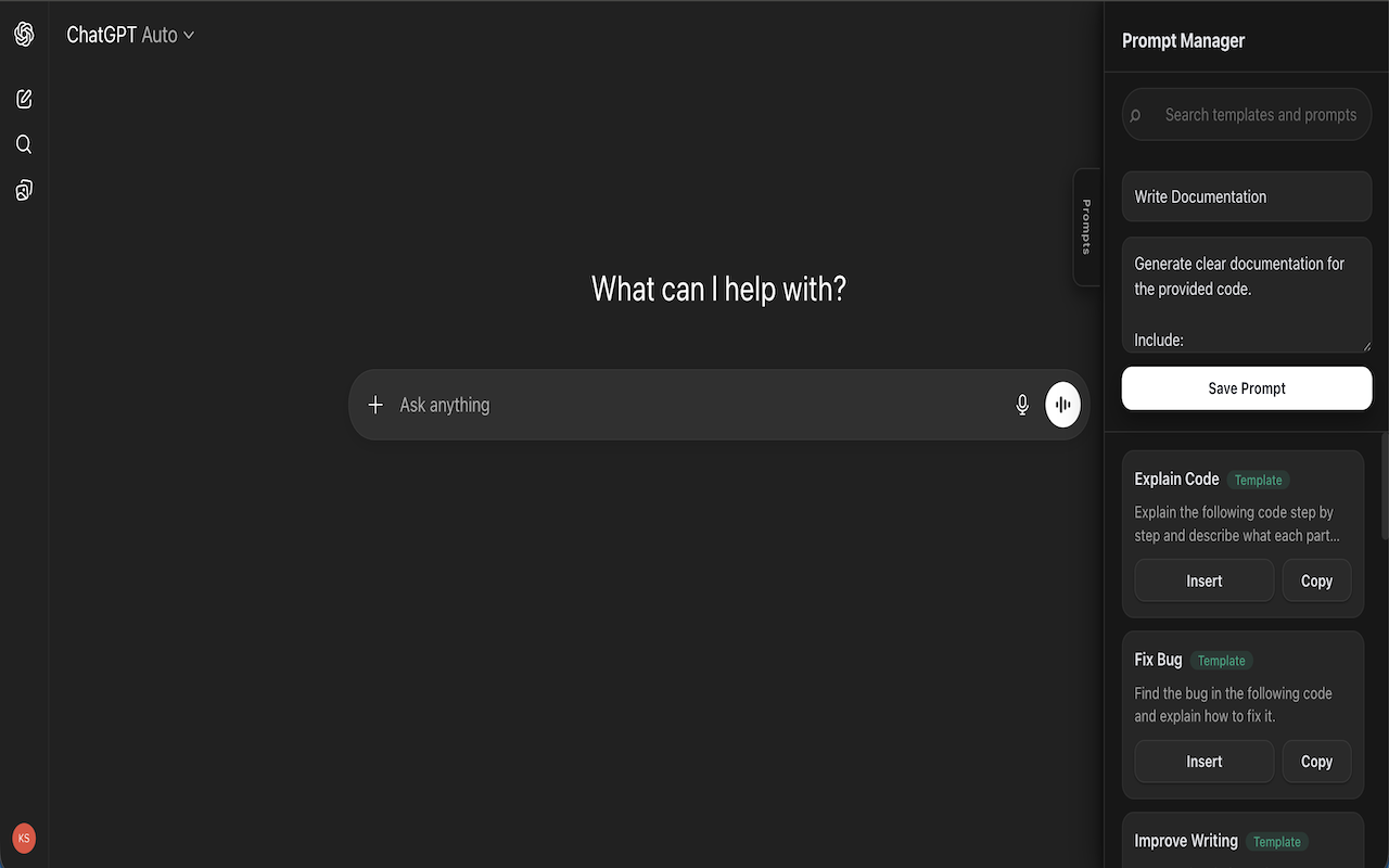 ChatGPT Prompt Manager gallery image