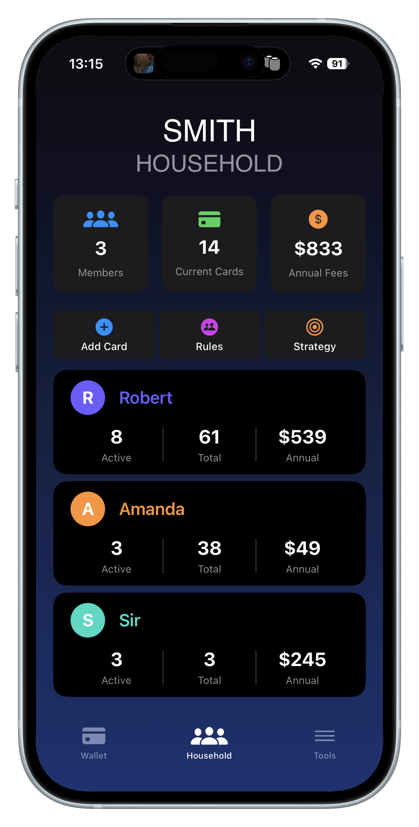 Credit Cards Organized, Instantly - Main product screenshot demonstrating key features and user interface