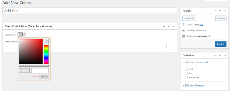Custom Paint Variation for Woocommerce gallery image