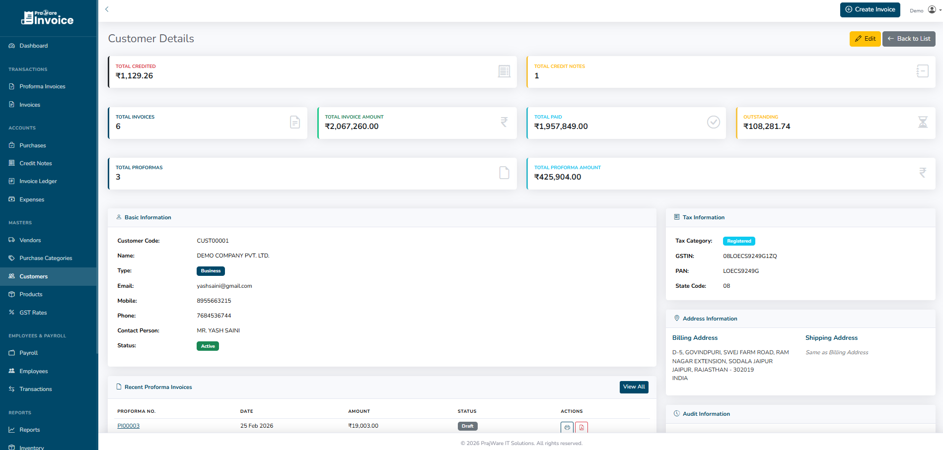 Prajware Invoice gallery image