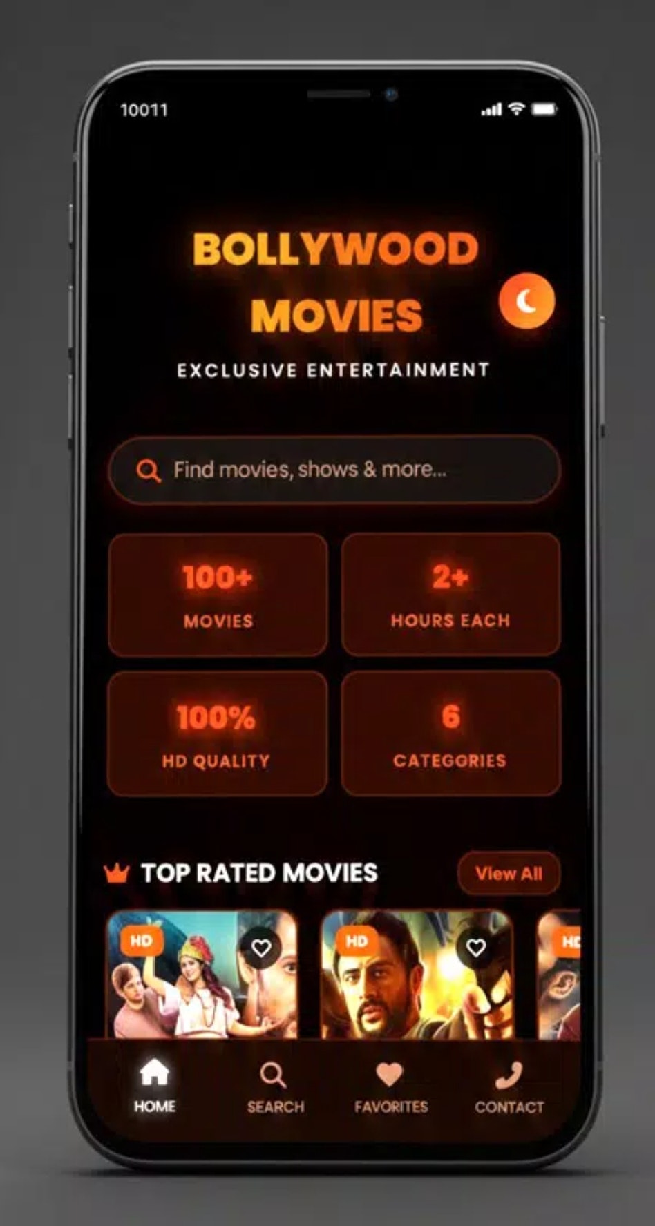 Bollywood movies app - Main product screenshot demonstrating key features and user interface