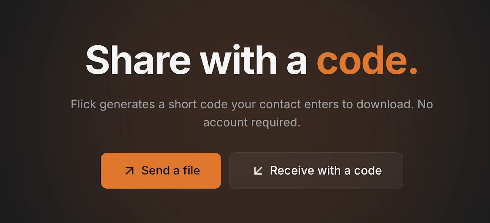 Flick: Share files with a simple code screenshot 1