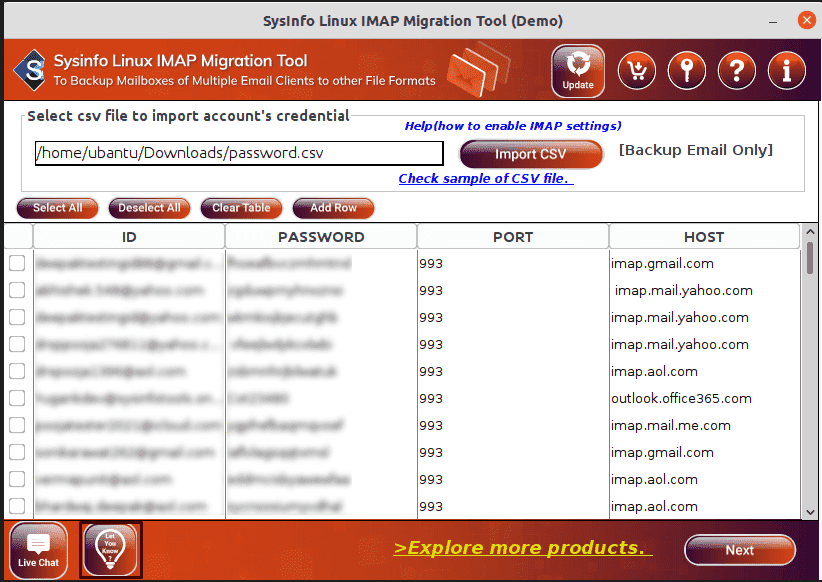 Sysinfo Linux IMAP迁移工具媒体1