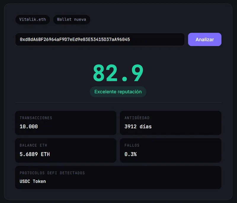 OnChainScore screenshot 1