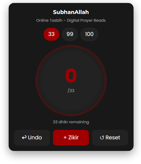 Zikirmatik Online - Screenshot 2 showing product features and functionality