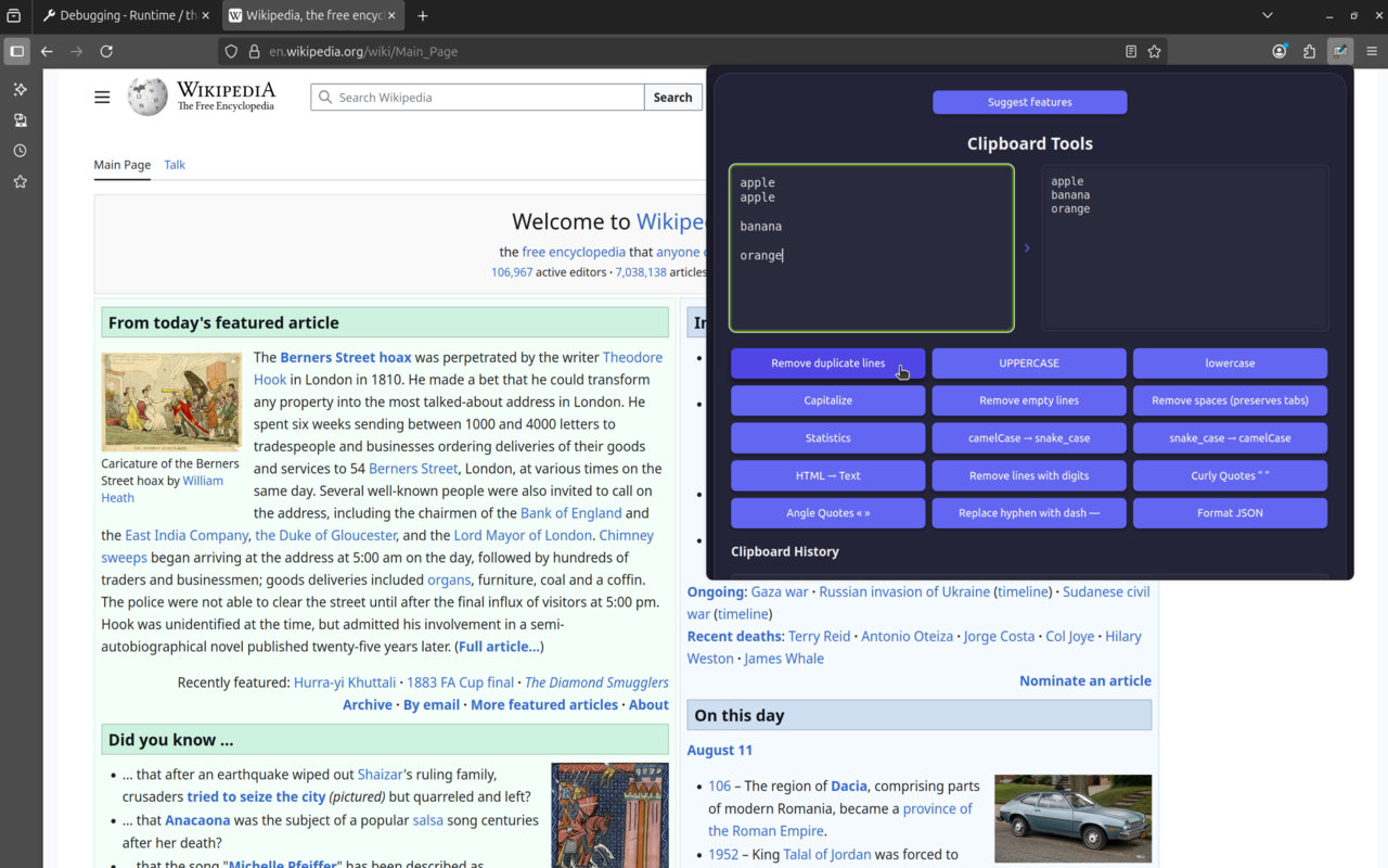 Strumenti degli appunti - Testo pulito e formato - Ottieni questa estensione per 🦊 Firefox media 3