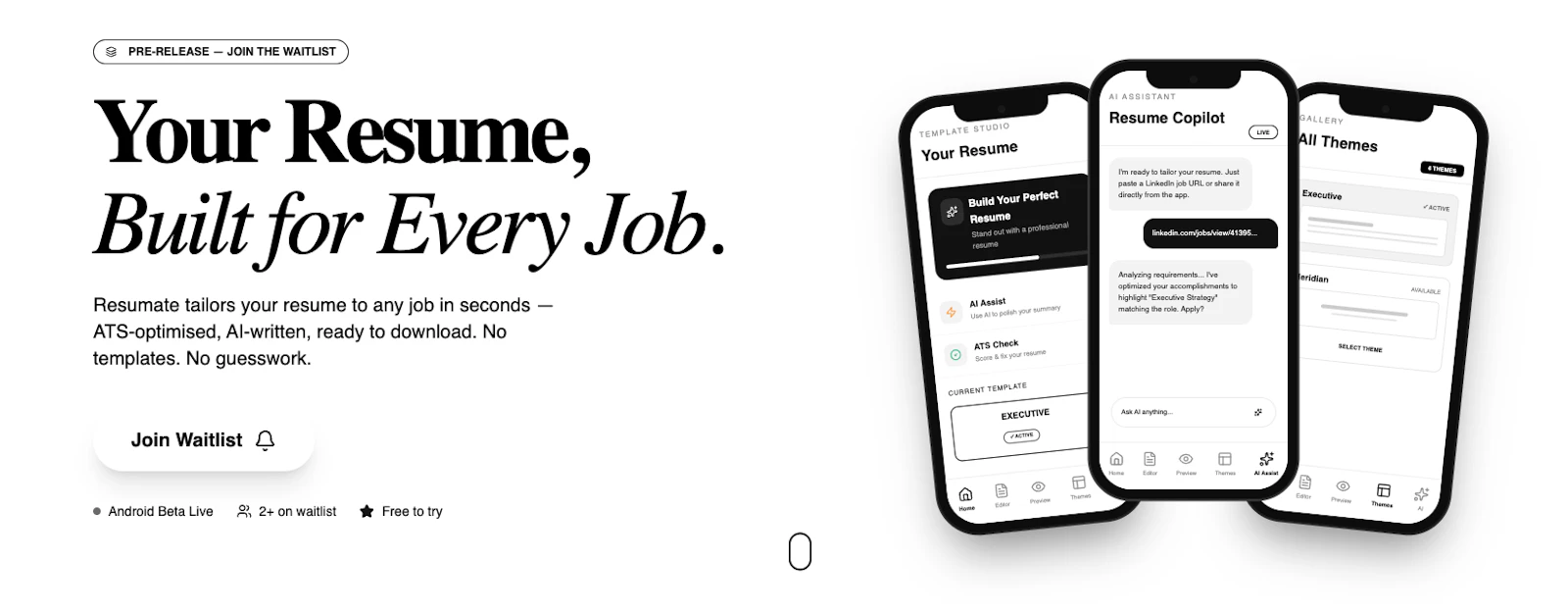 Resumate screenshot 1