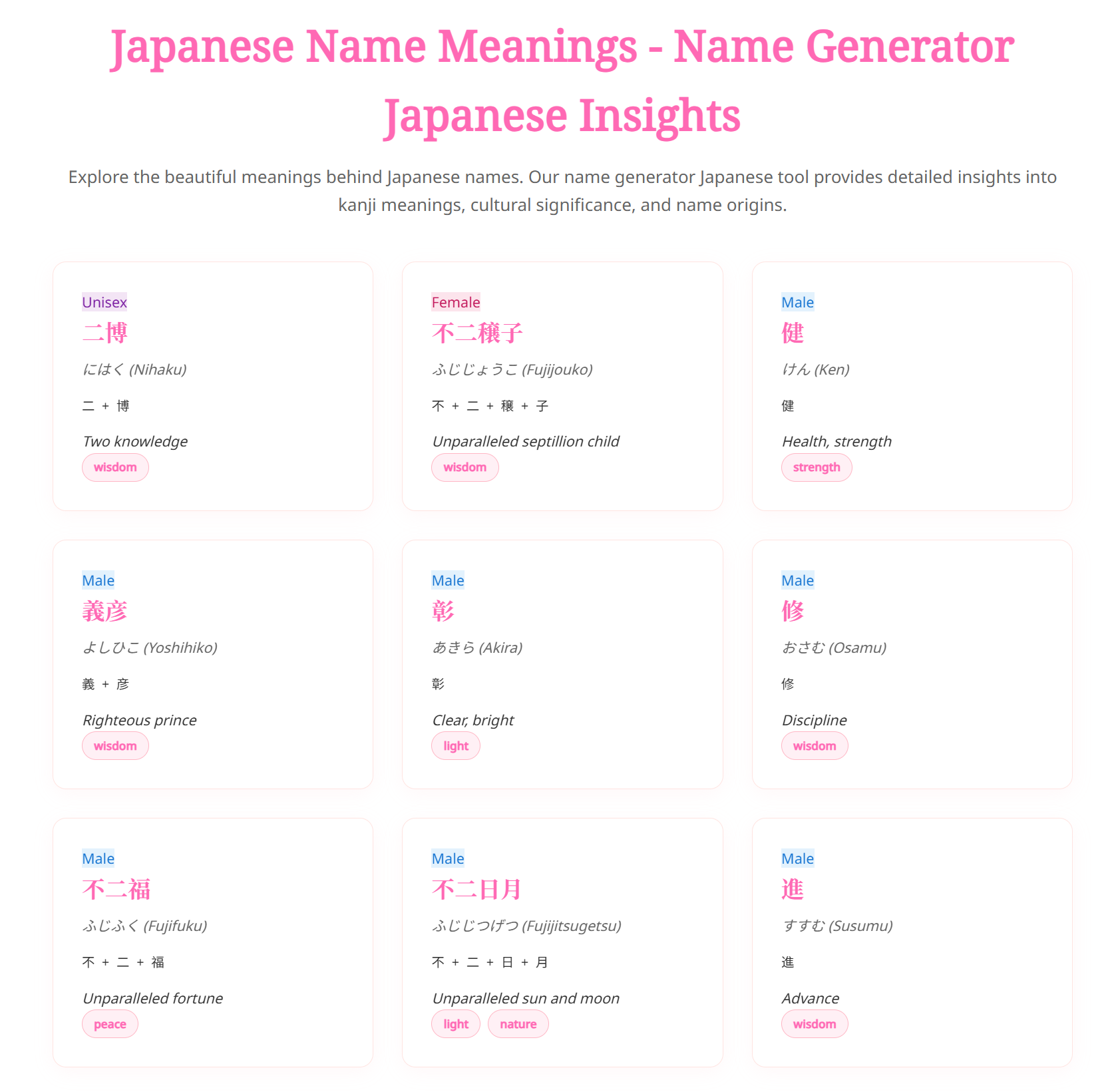 Name Generator Japanese free online gallery image
