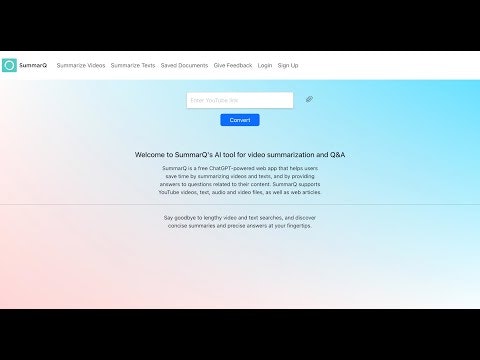 startuptile SummarQ-Summarize and chat with videos and texts