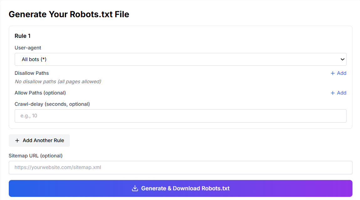 Free Online Sitemap & Favicon Generator - Main product screenshot demonstrating key features and user interface