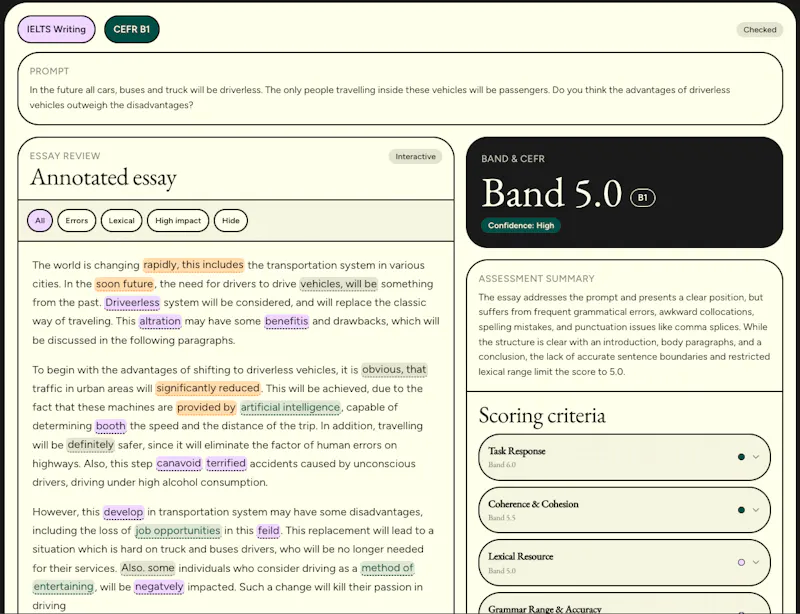 Writing Pass screenshot 2