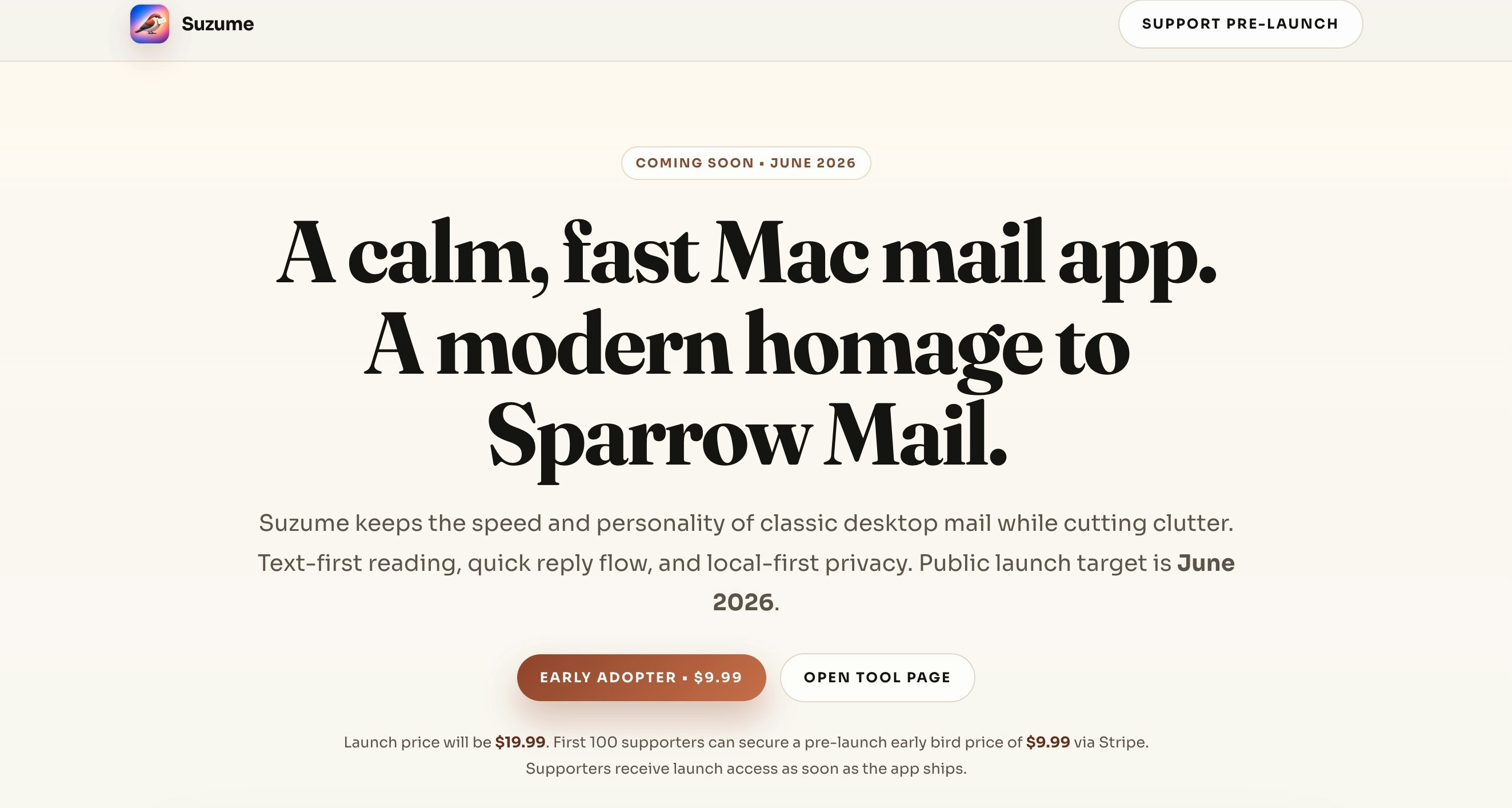 Suzume Mail for Mac (Prelaunch) gallery image