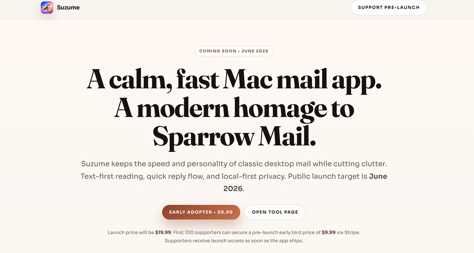 Suzume Mail for Mac (Prelaunch) screenshot 2