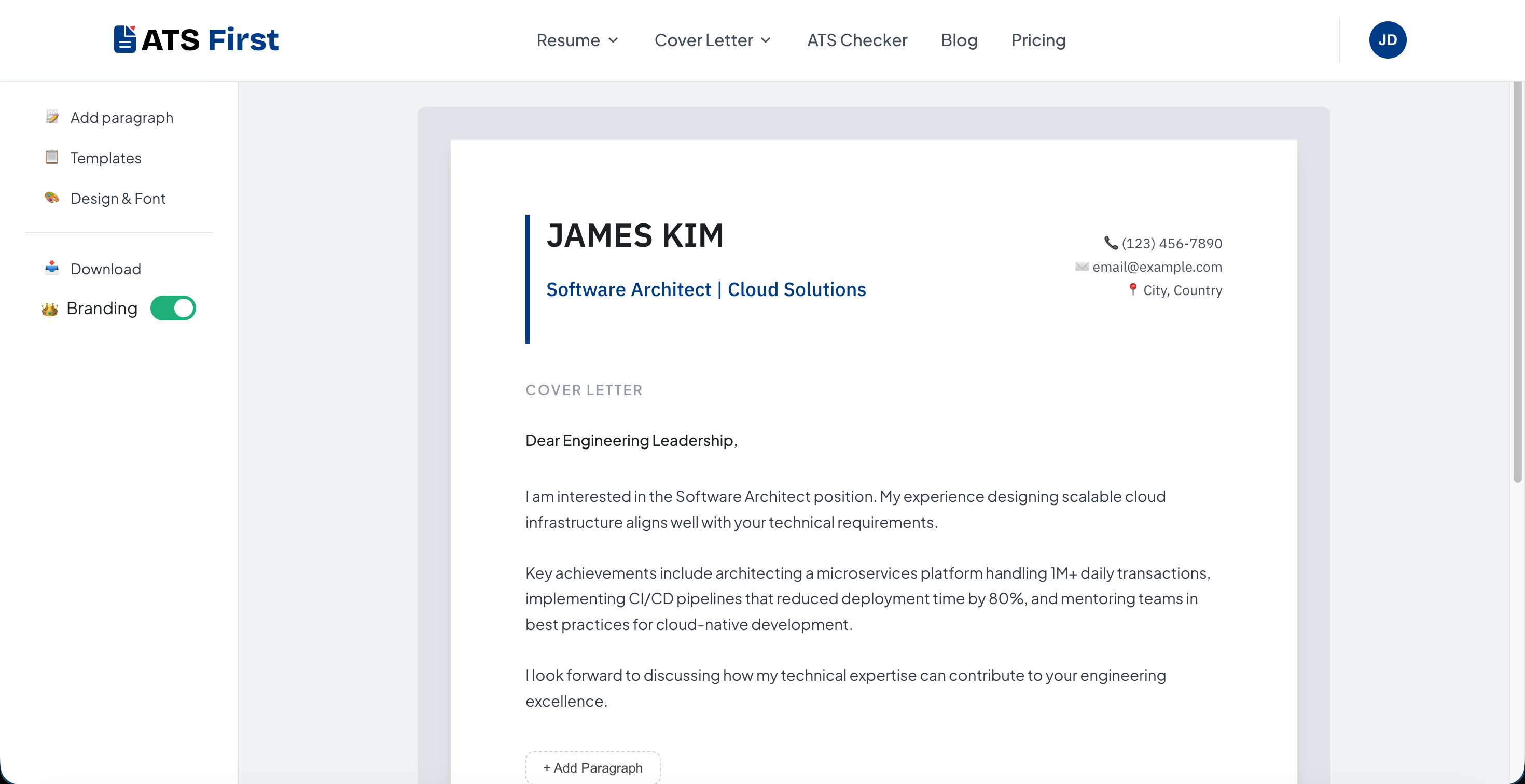 ATS First - Main product screenshot demonstrating key features and user interface