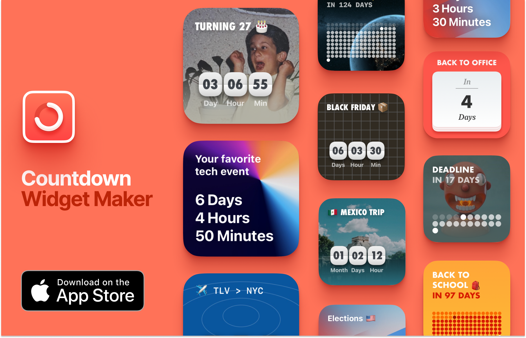 Countdown Widget Maker Customizable countdown widgets for your home