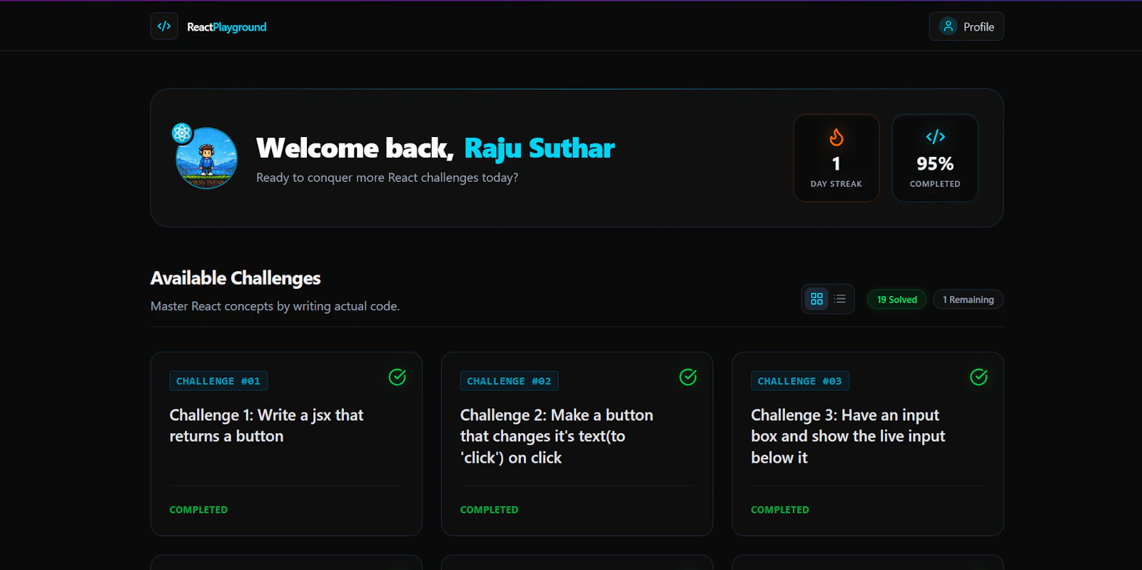 React Playground screenshot 3