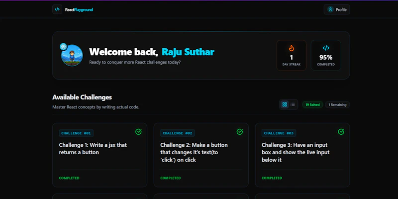 React Playground screenshot 3