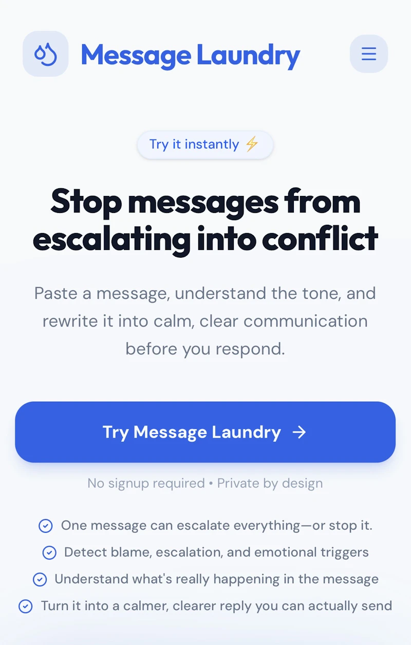 Message Laundry screenshot 1