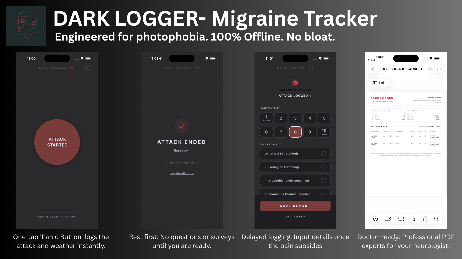 DarkLogger - Migraine / Headache tracker gallery image