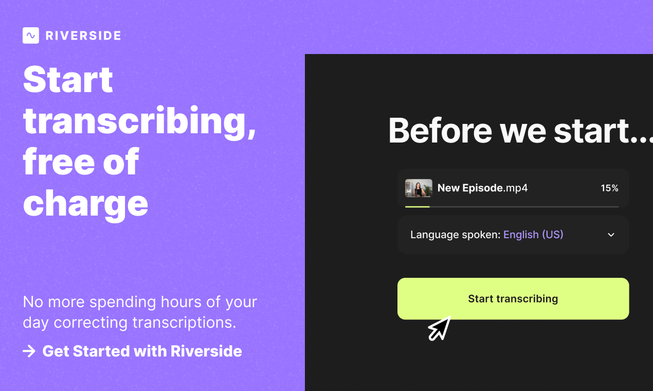 Média Transcriptions d'IA par Riverside - Transcriptions de l'IA gratuites: précision inégalée en 100 langues 6