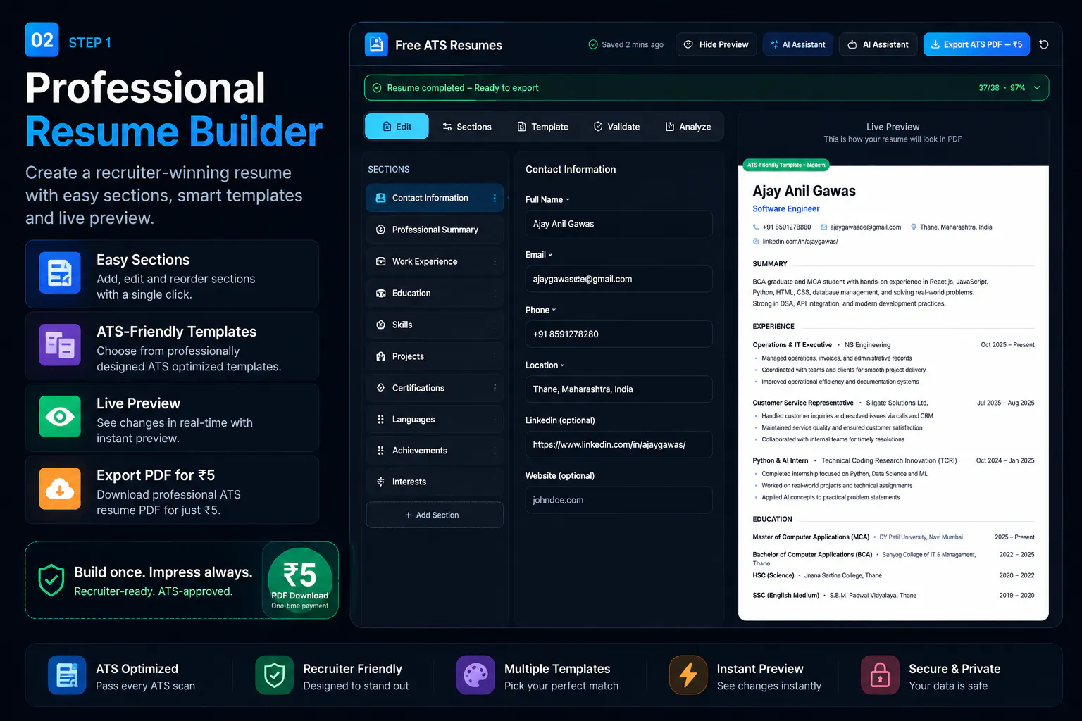 Free ATS Resumes gallery image