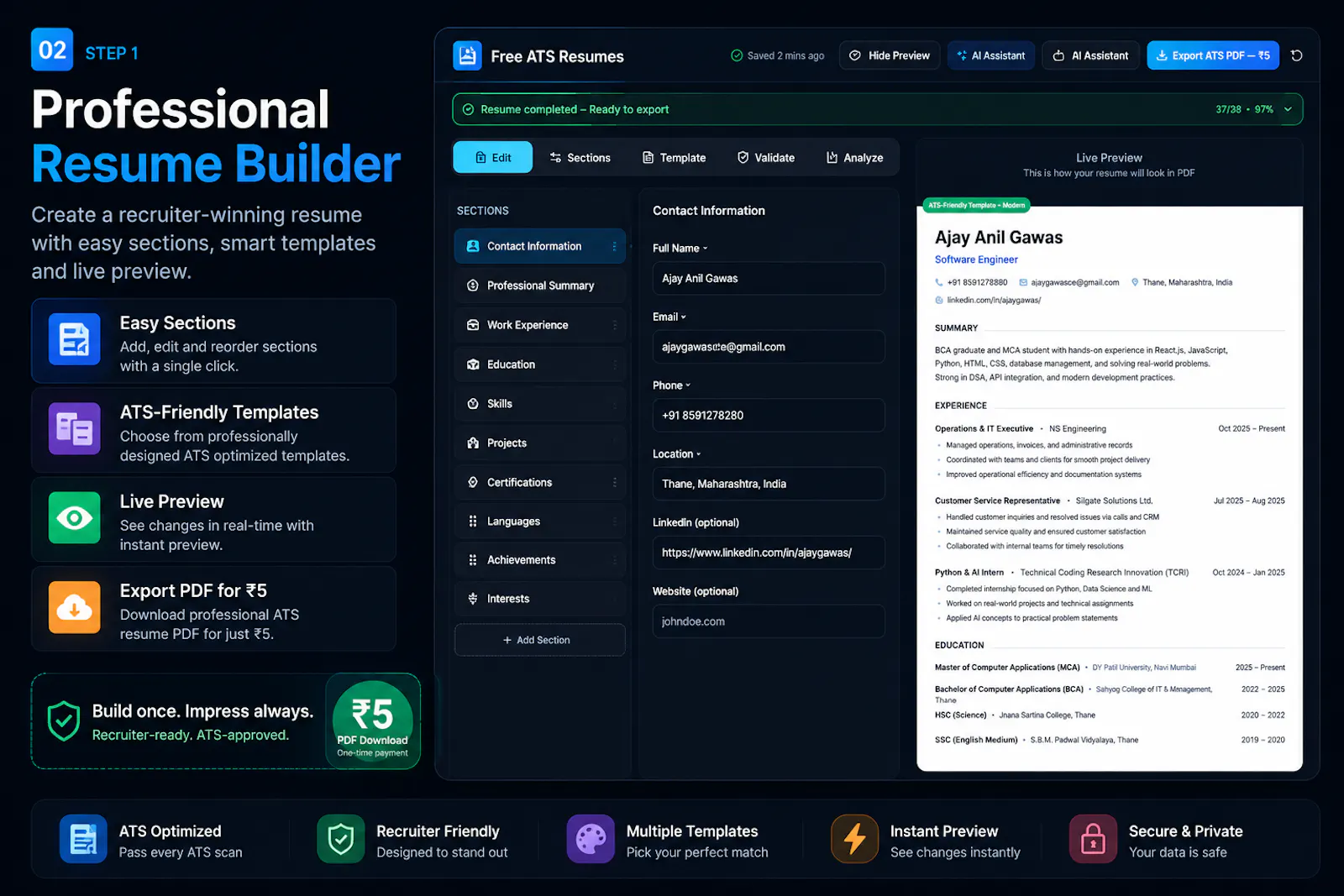Free ATS Resumes screenshot 2