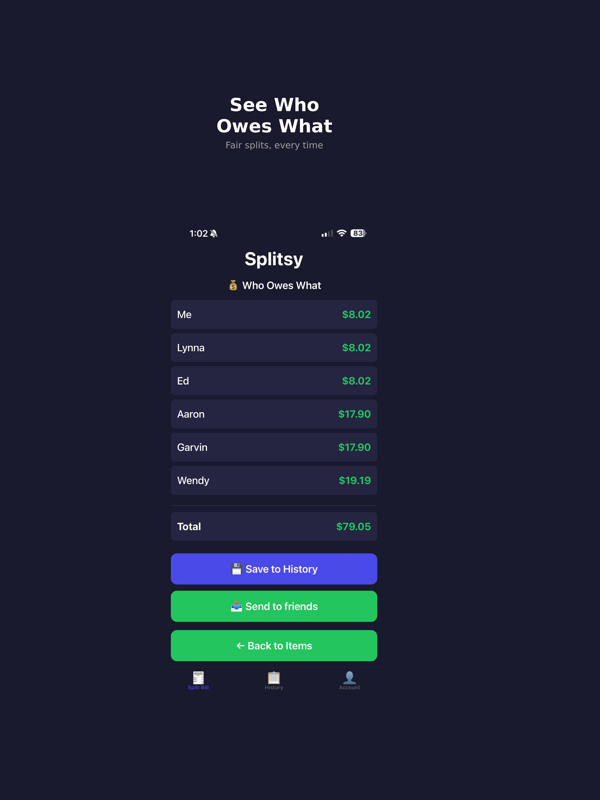 Splitsy: Let AI split the bill for you gallery image
