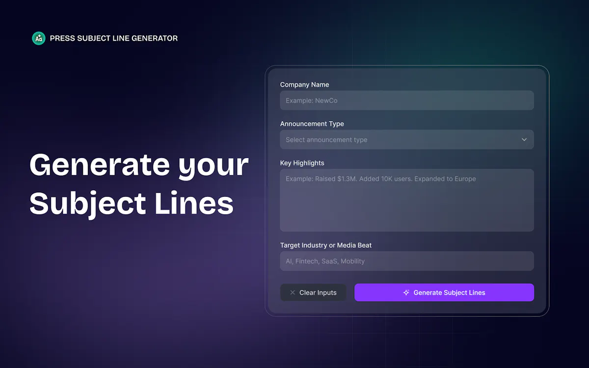 Press Subject Line Generator