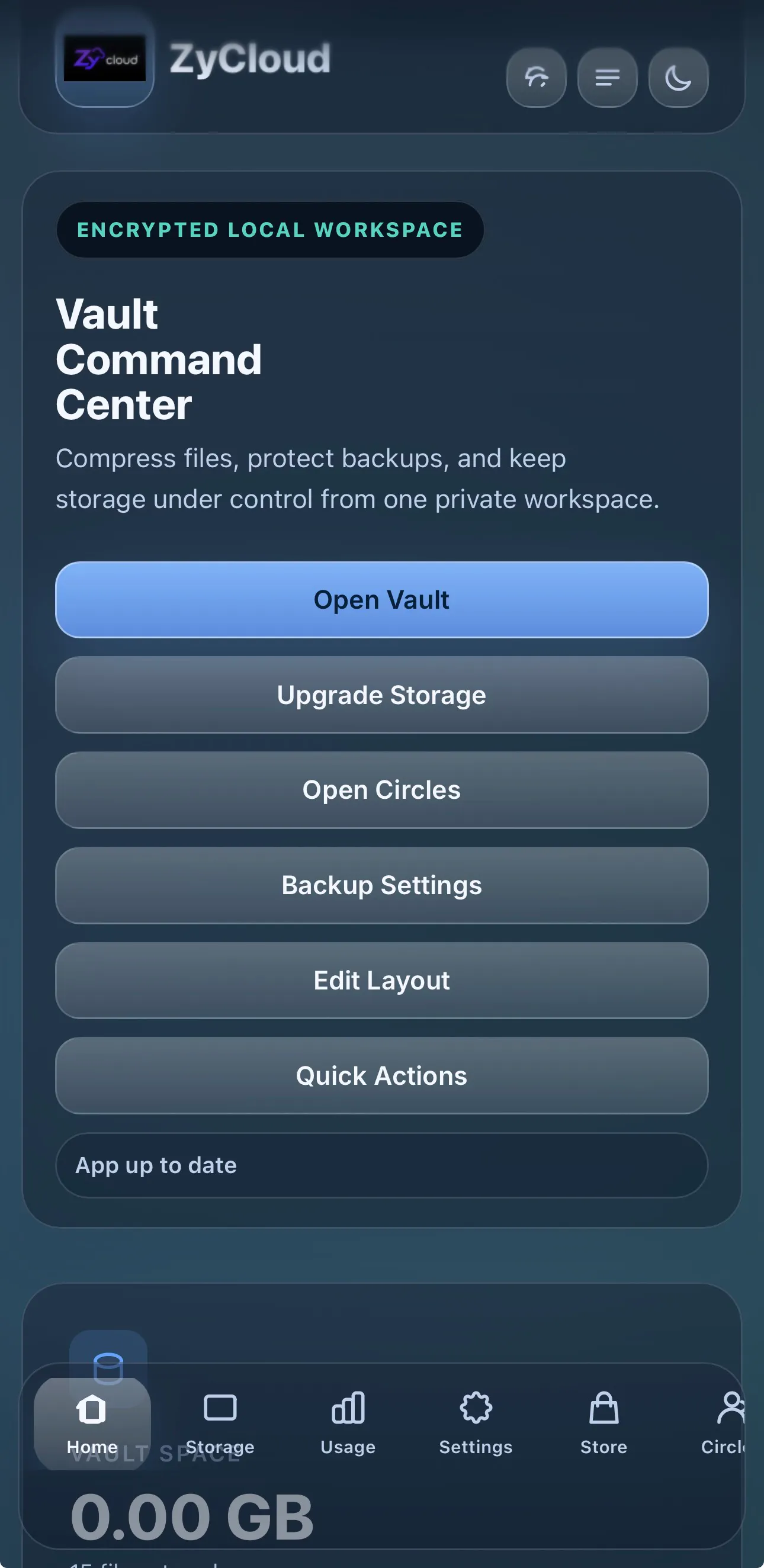 ZyCloud | Local first , ZK storage gallery image