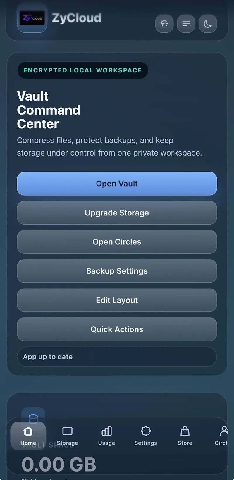 ZyCloud | Local first , ZK storage screenshot 3