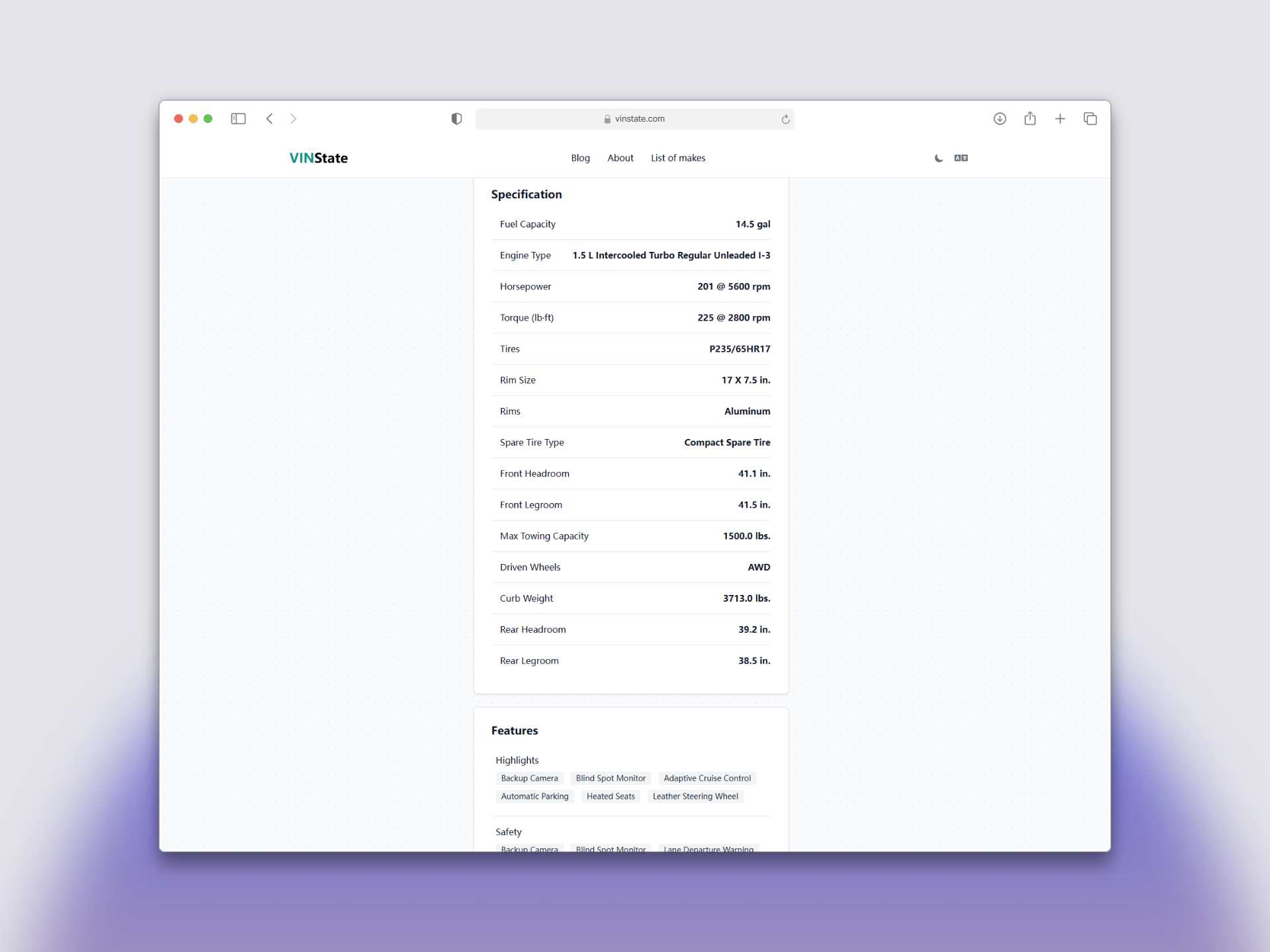 VINState - Free VIN Decoder - Screenshot 3 showing product features and functionality