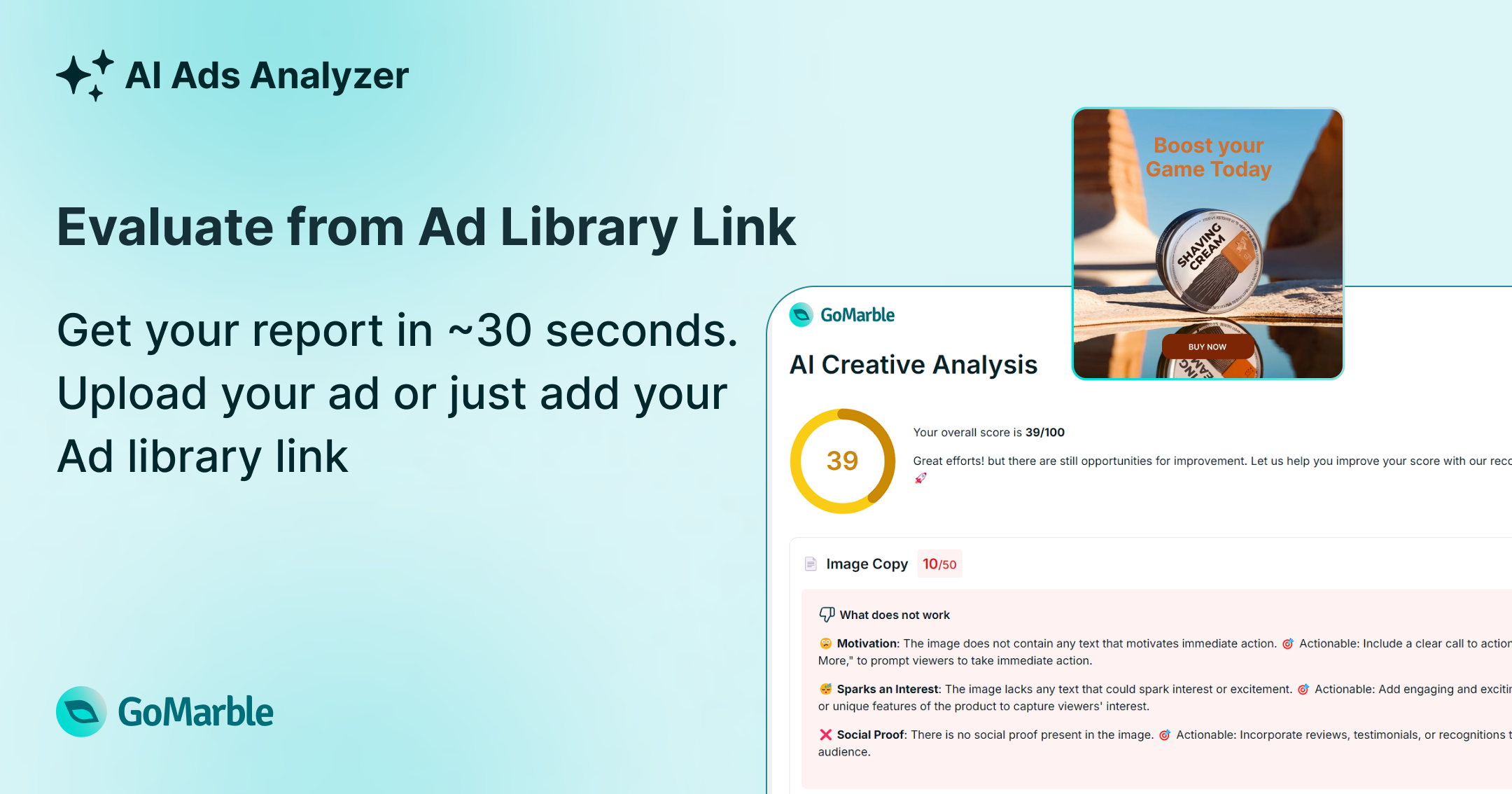 Analizzatore di annunci AI di Gomarble media 3
