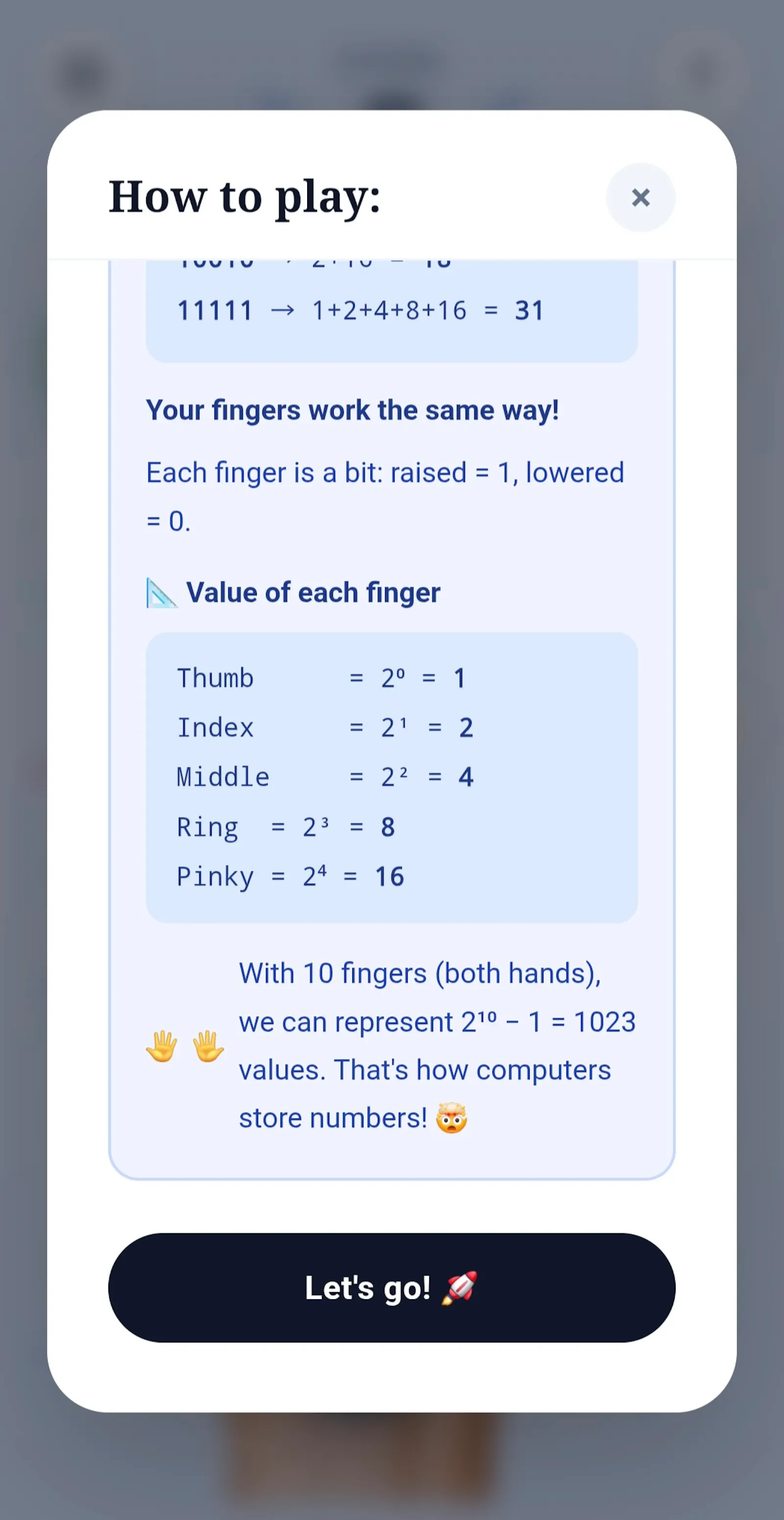 1023 – Binary Finger Game screenshot 5