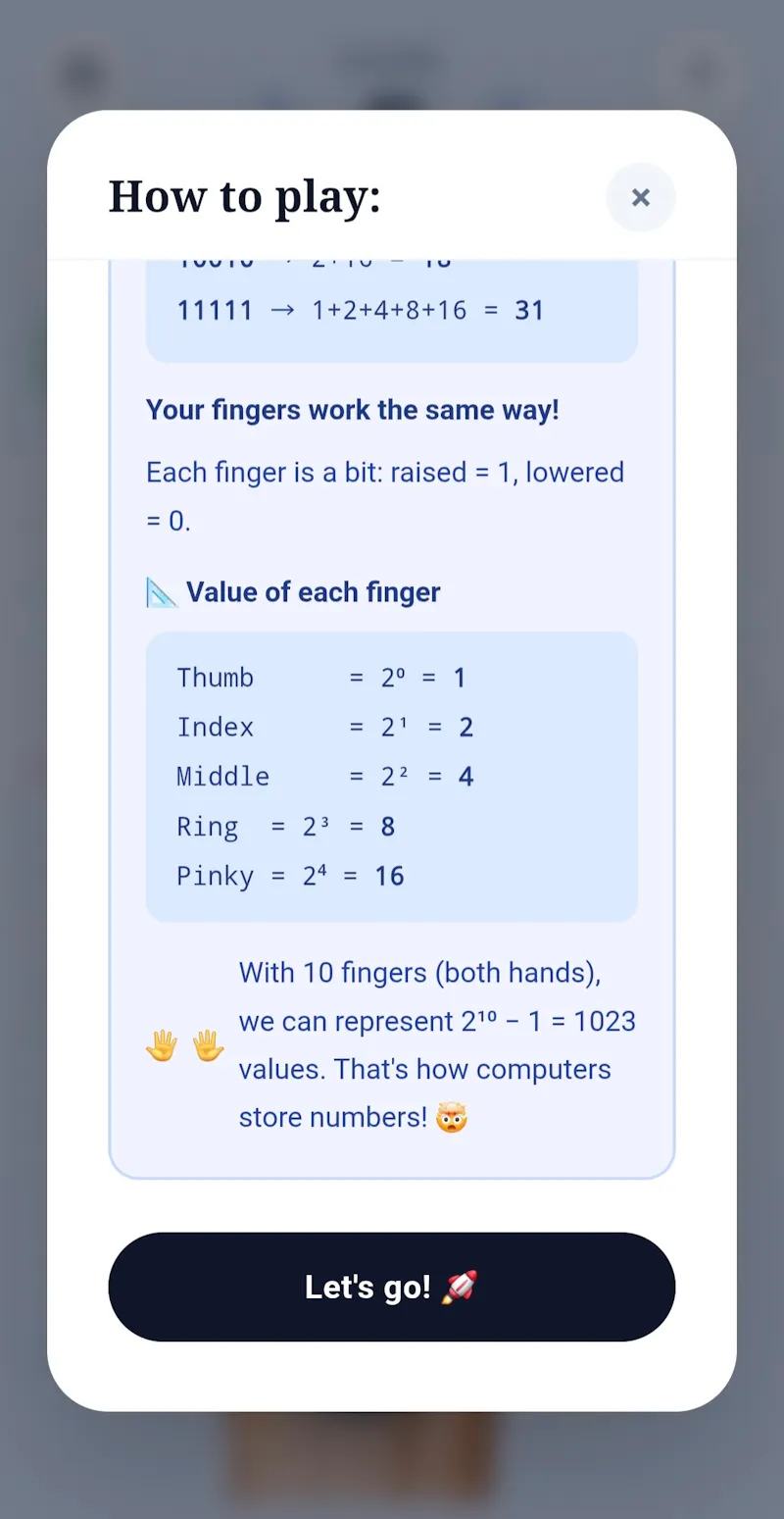 1023 – Binary Finger Game screenshot 5