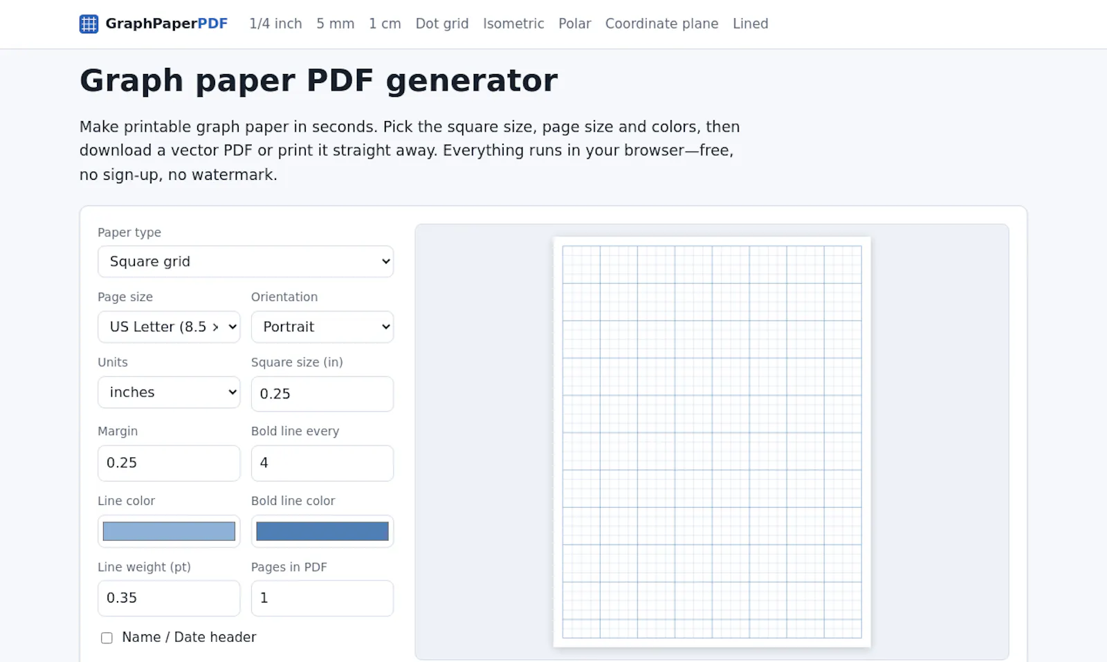Graph Paper PDF screenshot 2