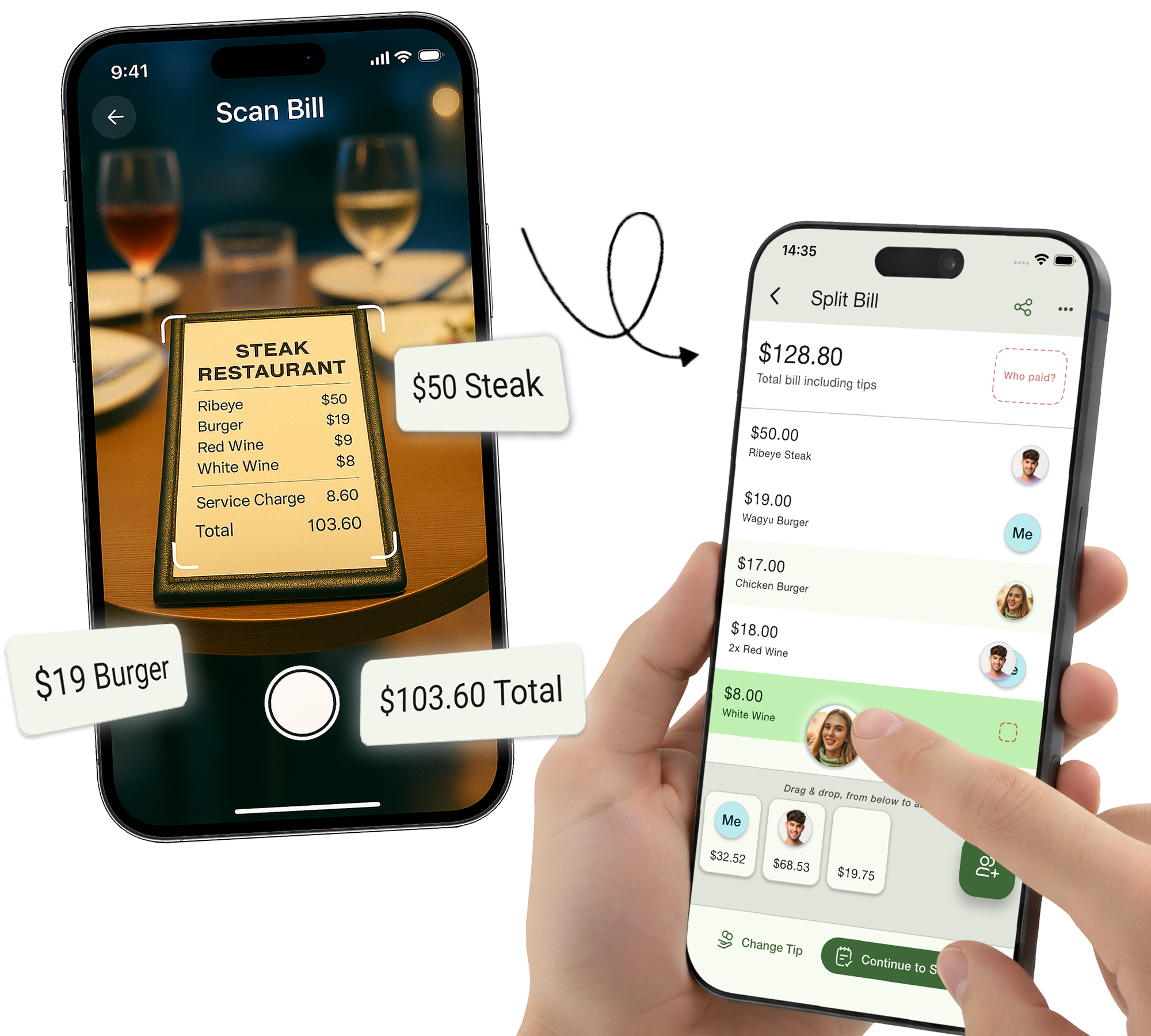Check Please! AI Bill Splitter - Main product screenshot demonstrating key features and user interface