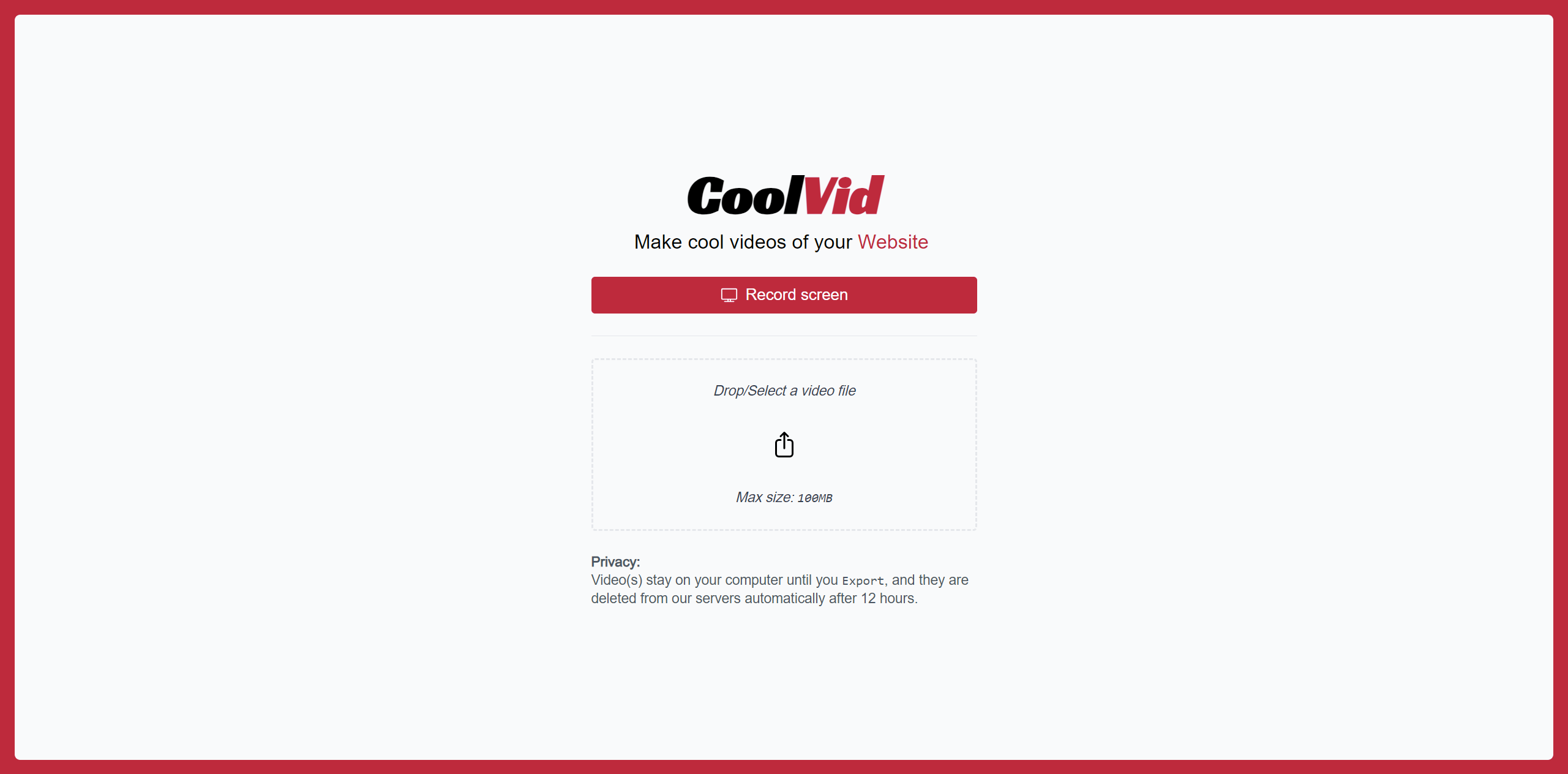 startuptile CoolVid-Make cool demo videos right from your browser