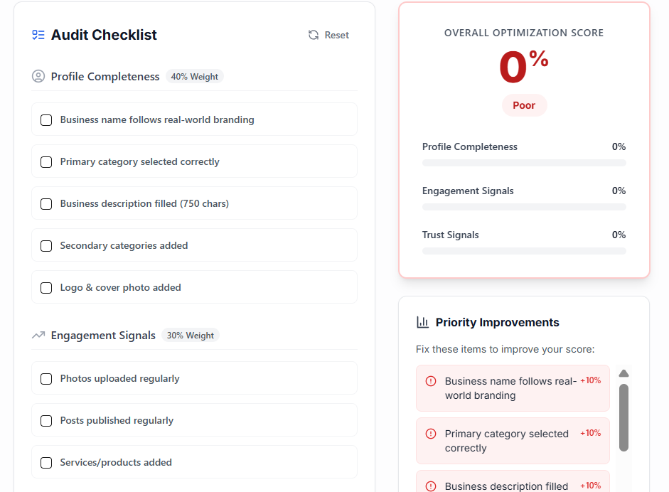 Google Business Profile Audit Tool gallery image