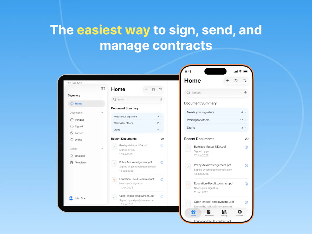 Signeasy: Al-Powered eSign app