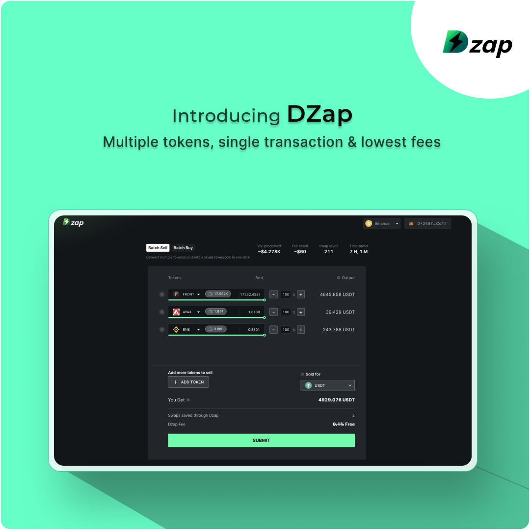 وسائط DZAP - توحيد معاملات DEFI 2
