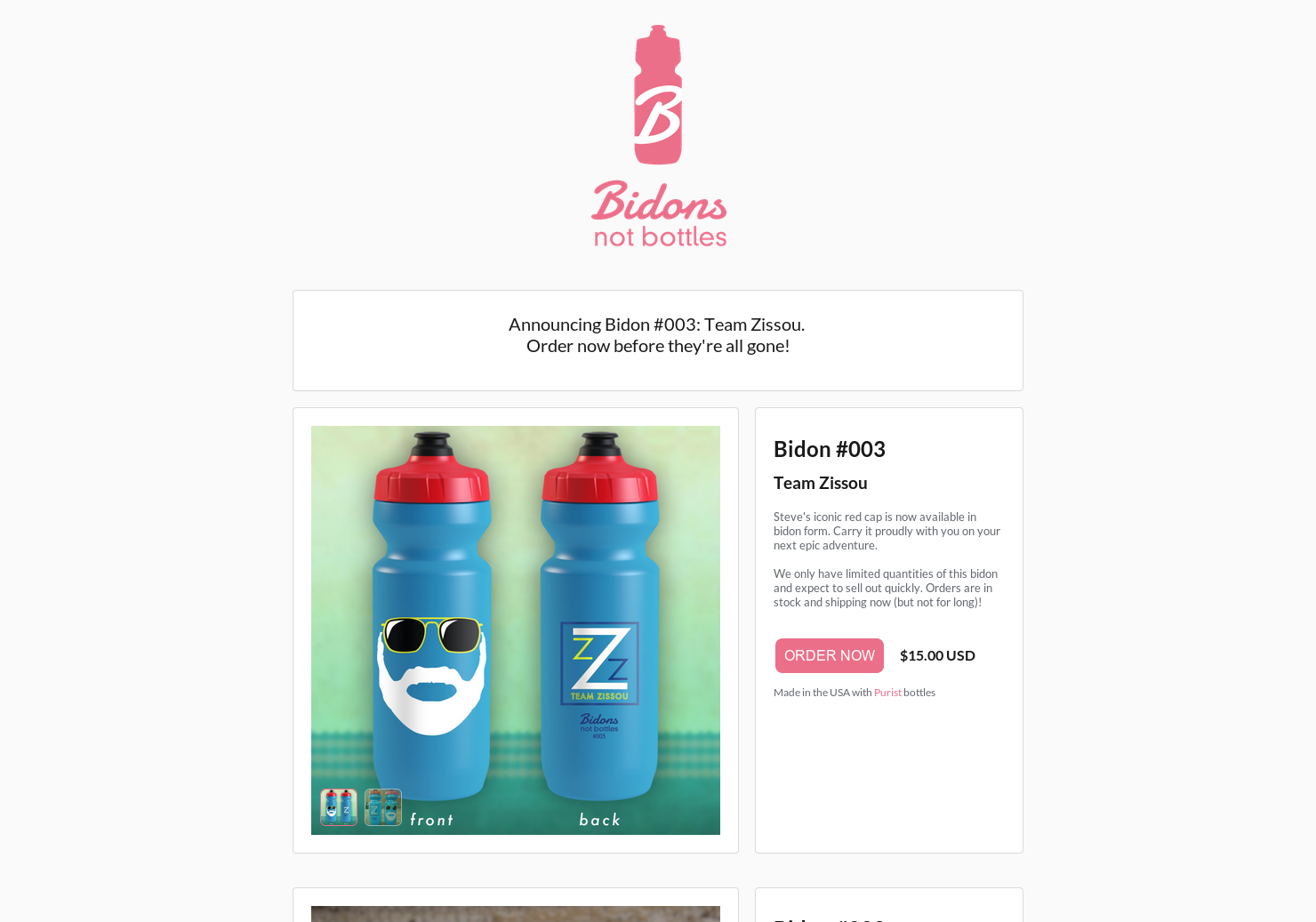 Bidons Not Bottles