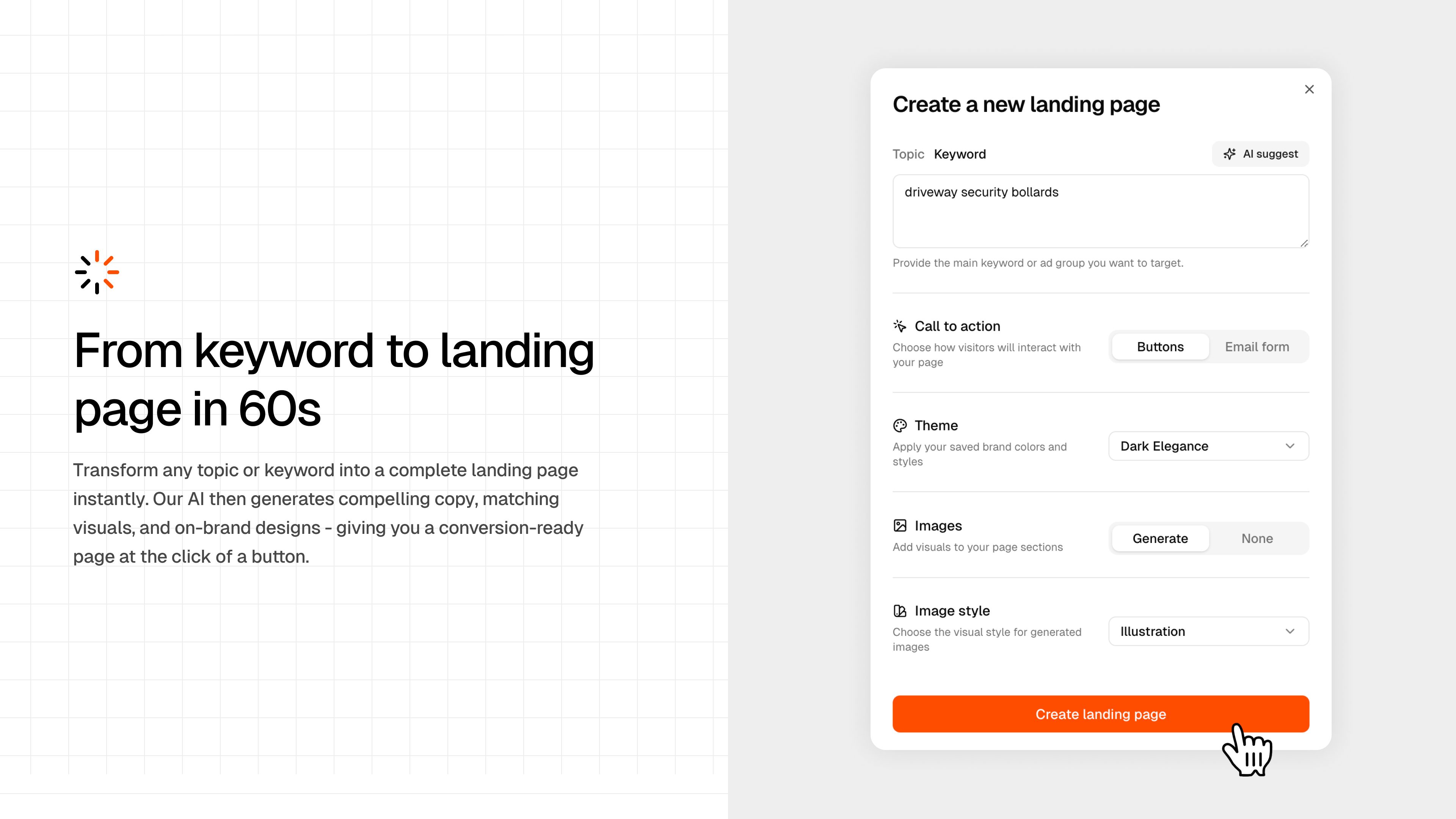 startuptile Landing-Launch landing pages in minutes with AI