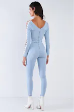 long sleeve square neck jumpsuit gallery image