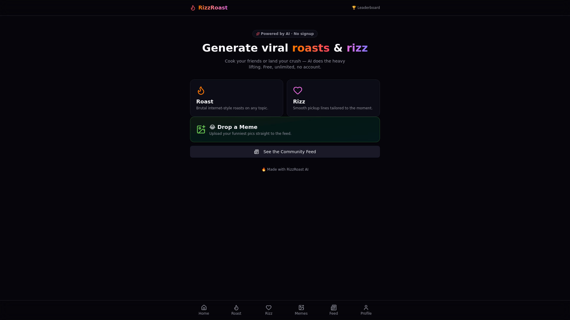 Rizz Roast AI gallery image