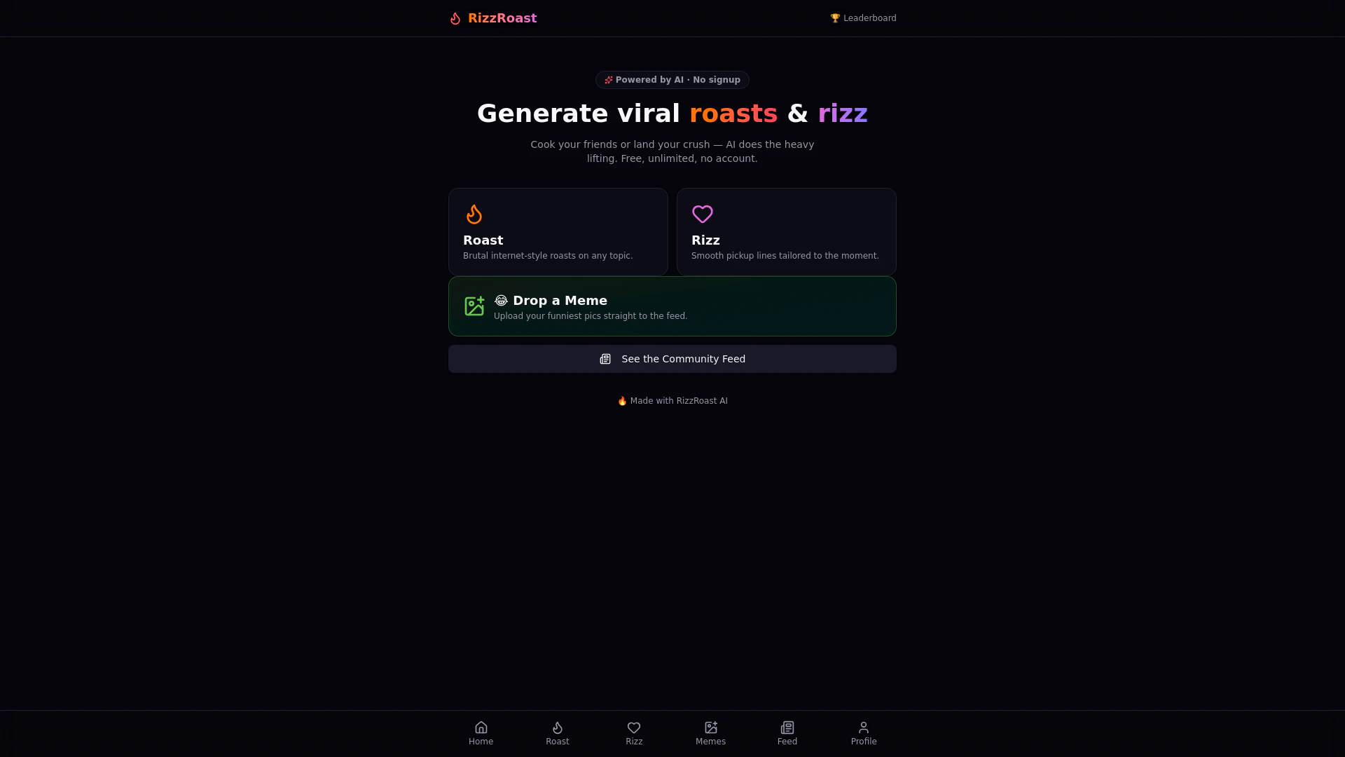 Rizz Roast AI 截图